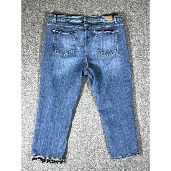 Judy Blue Jean Women 3XL Blue Straight Fit‎ Stretch Dark Wash Denim 36x26 - Picture 2 of 13